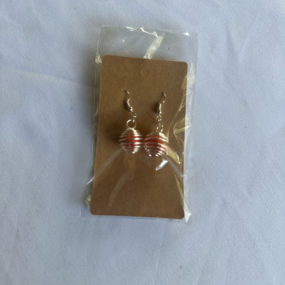 Elegant Silver and Red Dangle Earrings